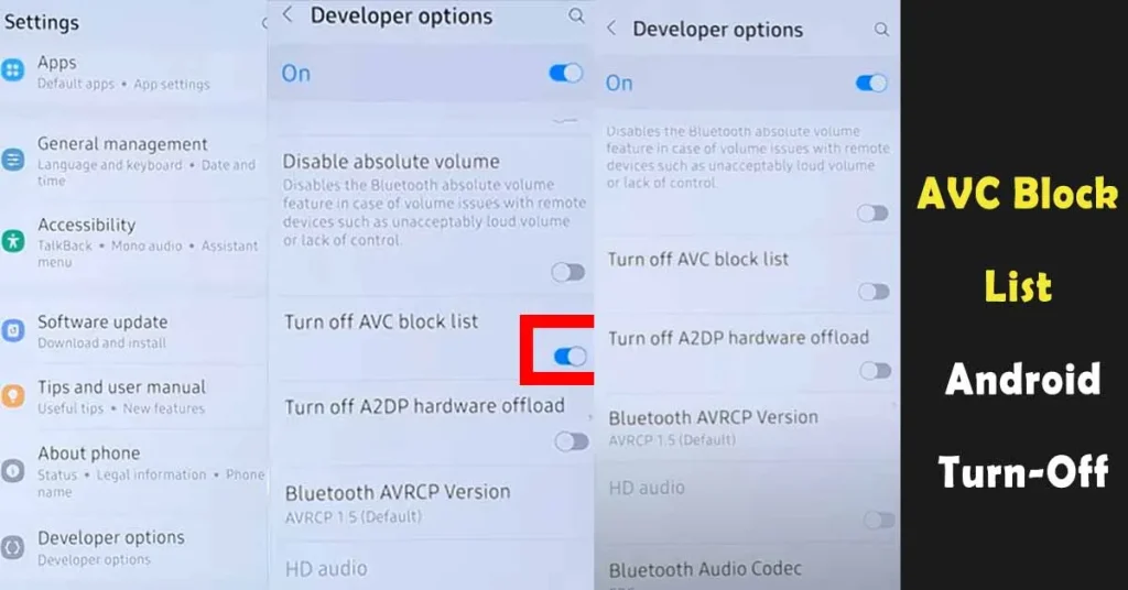 What is the AVC Block List on Android?